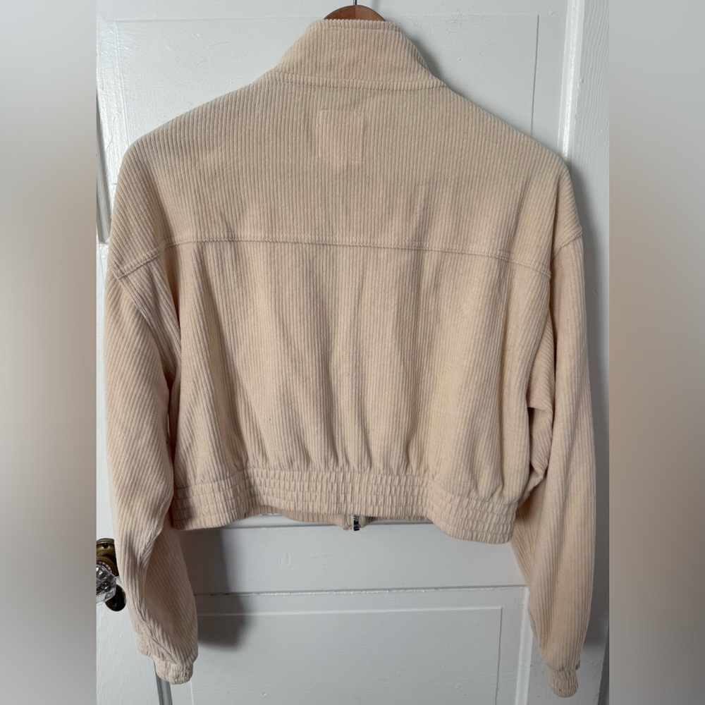 Aerie Grooveon Velour Fill Zip Soft Oat M - Picture 5 of 9